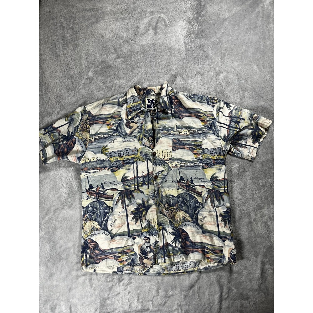 VINTAGE Toes On The Nose Shirt Adult Large Button Up Hawaiian Fisher USA